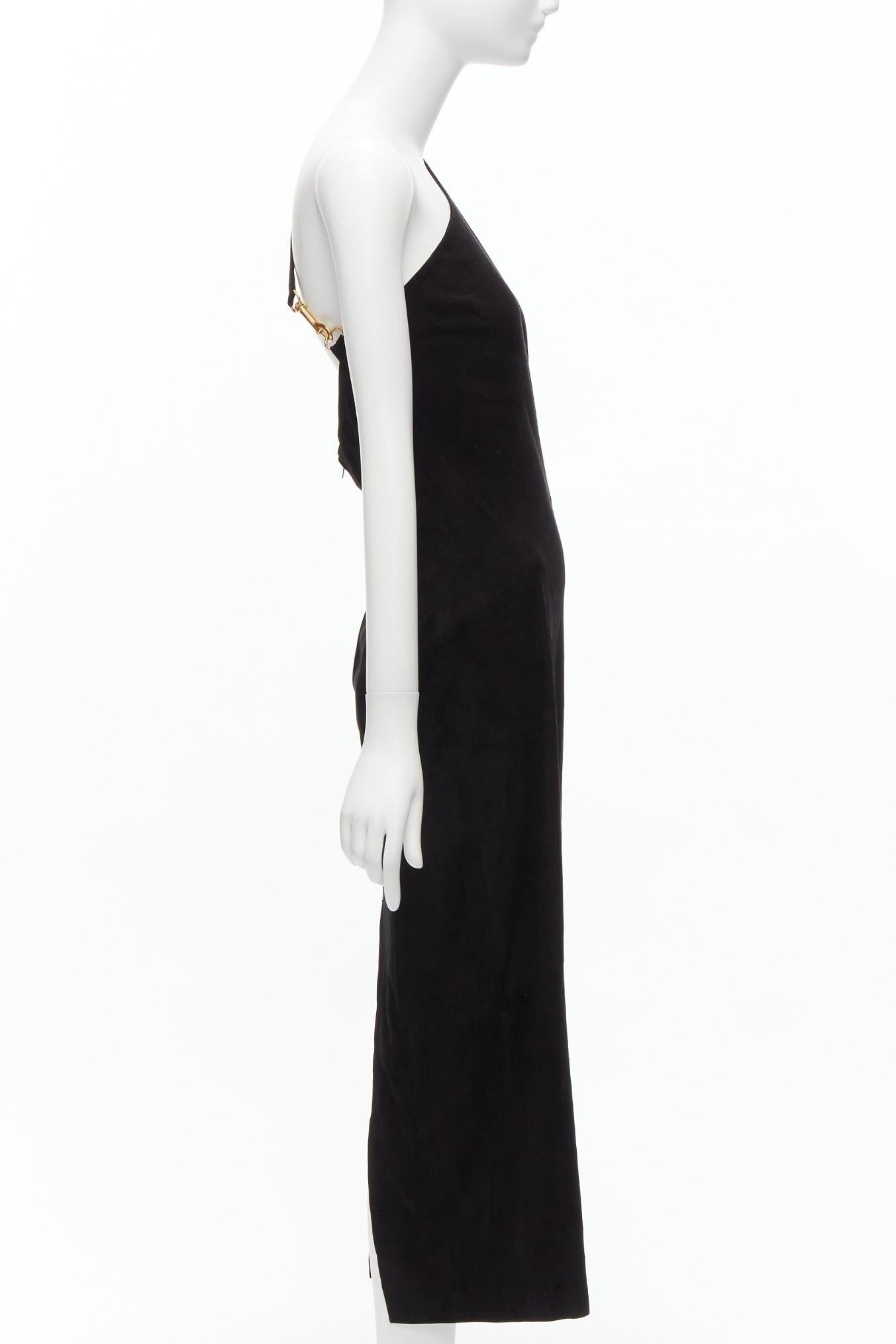 GUCCI TOM FORD - Robe crayon sans dos en daim véritable avec boucle dorée, taille IT 42 M Pour femmes en vente