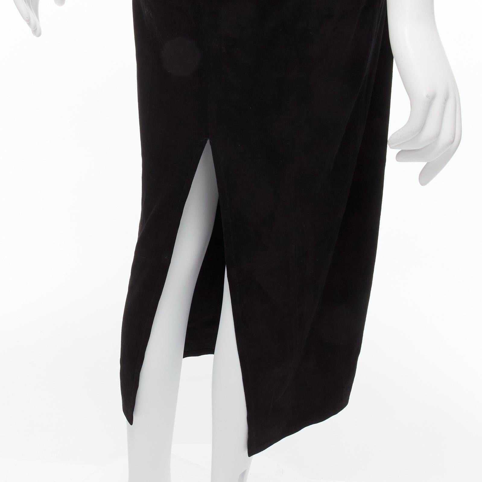 GUCCI TOM FORD - Robe crayon sans dos en daim véritable avec boucle dorée, taille IT 42 M en vente 2