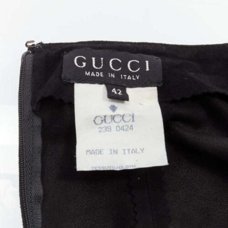 rare GUCCI TOM FORD genuine suede gold buckle backless pencil dress IT42 M 3