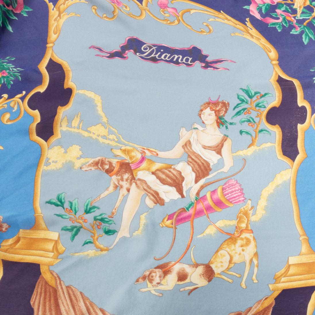 rare GUCCI Tom Ford Vintage Diana Legend Barocco motif silk square scarf
Reference: CNLE/A00266
Brand: Gucci
Designer: Tom Ford
Material: Silk
Color: Multicolour
Pattern: Barocco
Extra Details: Diana and GUCCI logo print.

CONDITION:
Condition: