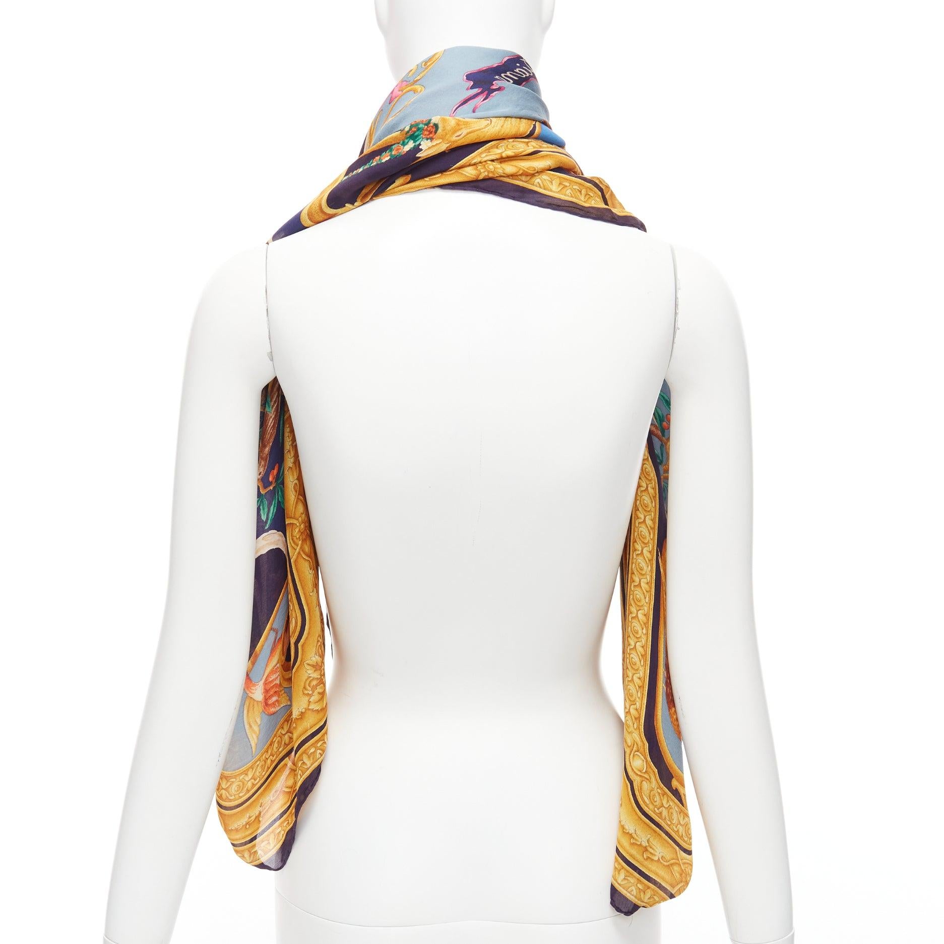 rare GUCCI Tom Ford Vintage Diana Legend Barocco motif silk square scarf For Sale 1