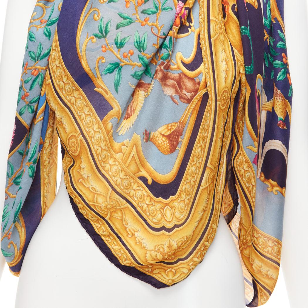 rare GUCCI Tom Ford Vintage Diana Legend Barocco motif silk square scarf For Sale 3