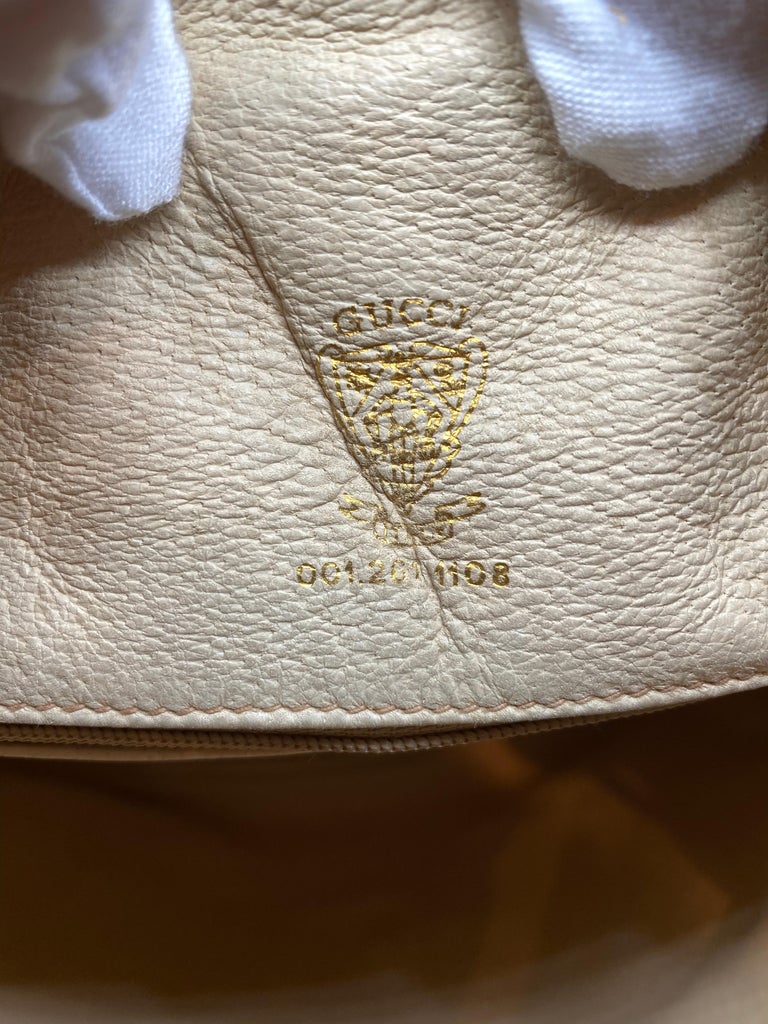 Rare Gucci Tri-Color Diamante Line Leather and Suede Drawstring Bucket ...