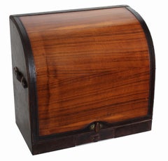 Rare Gucci Vintage Rosewood Leather Trim Tabletop Bar, 1960s