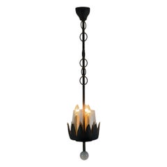 Raro lampadario di Guglielmo Ulrich realizzato da Strada con vetro di Murano, Italia, 1940 circa