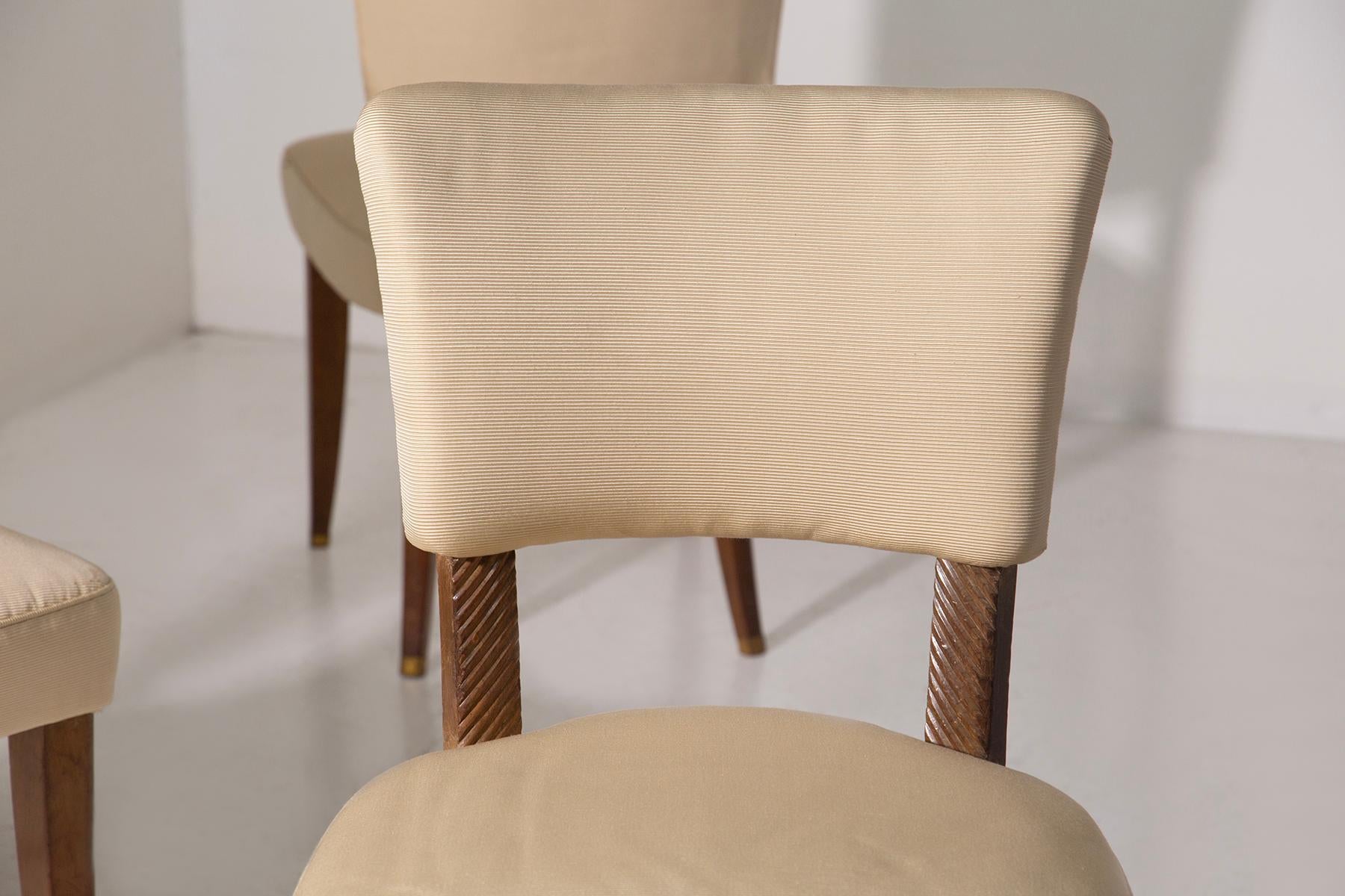 Rare Guglielmo Ulrich italian set chairs in original fabric in vendita 4