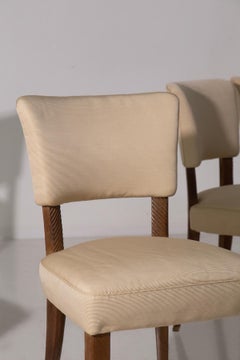 Rare ensemble de chaises italiennes Guglielmo Ulrich en tissu d'origine