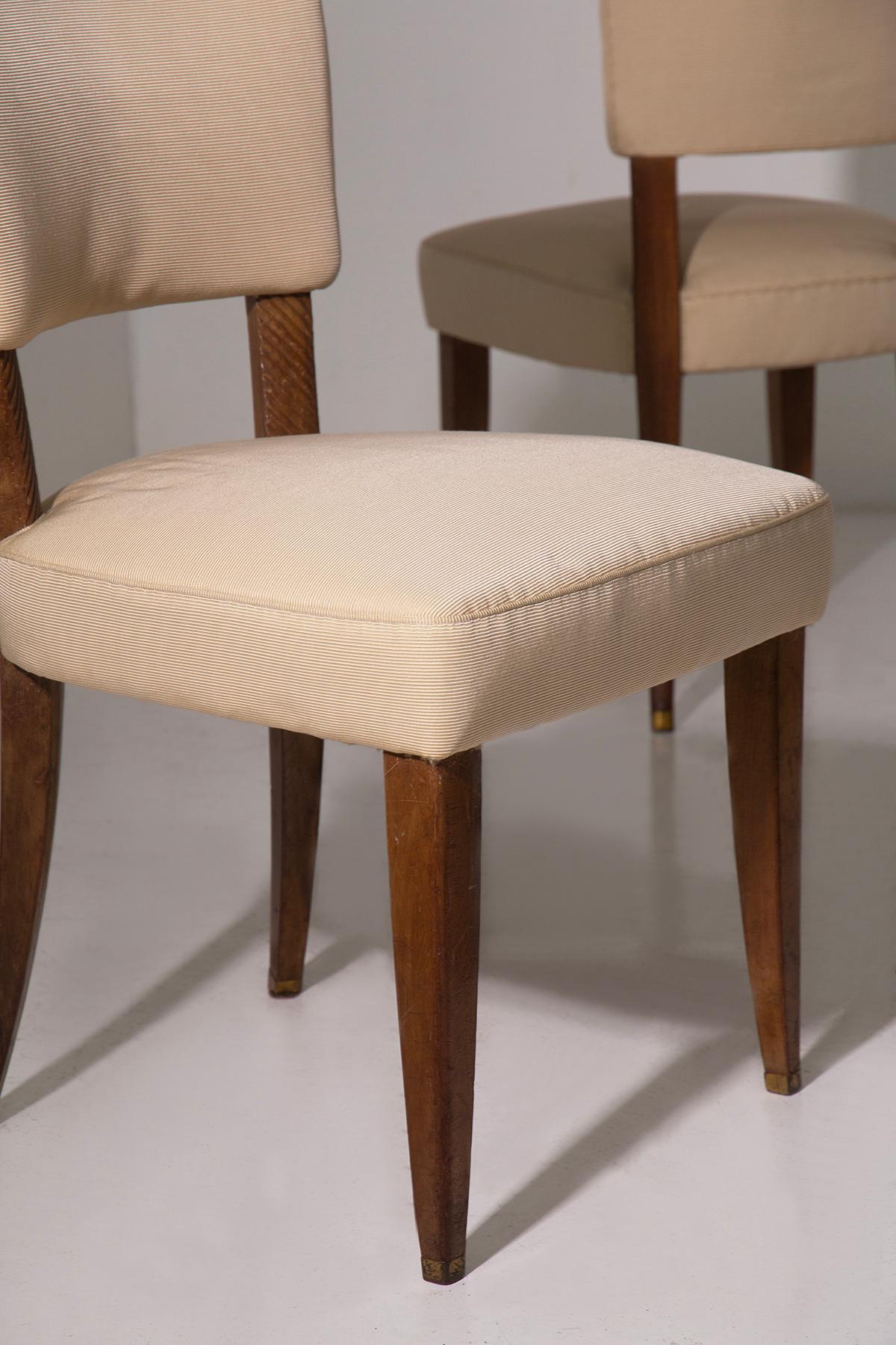 Rare Guglielmo Ulrich italian set chairs in original fabric In condizioni buone in vendita a Milano, IT