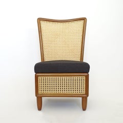 Rare Guglielmo Ulrich Walnut and Wicker Chair, Italy 1938