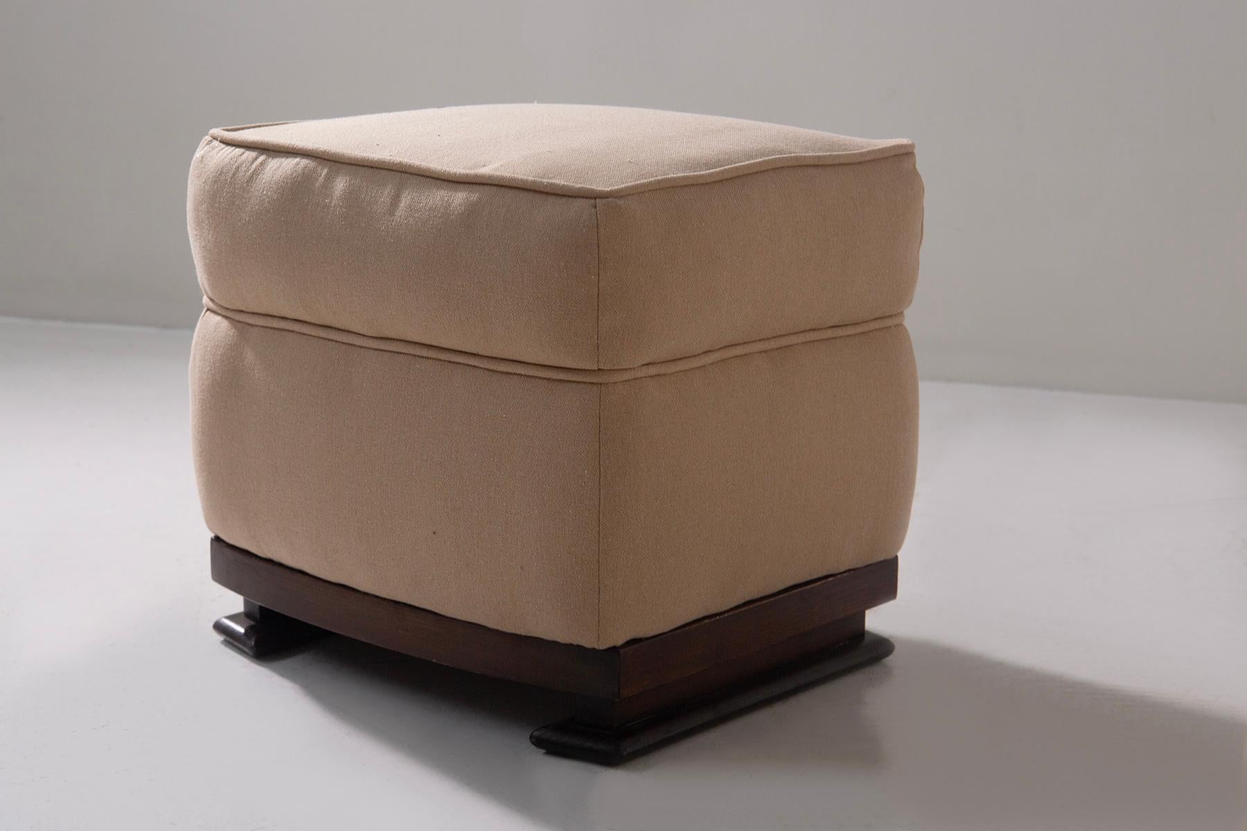 Rare paire de tabourets italiens Guglielmo Ulrich en coton Bon état - En vente à Milano, IT