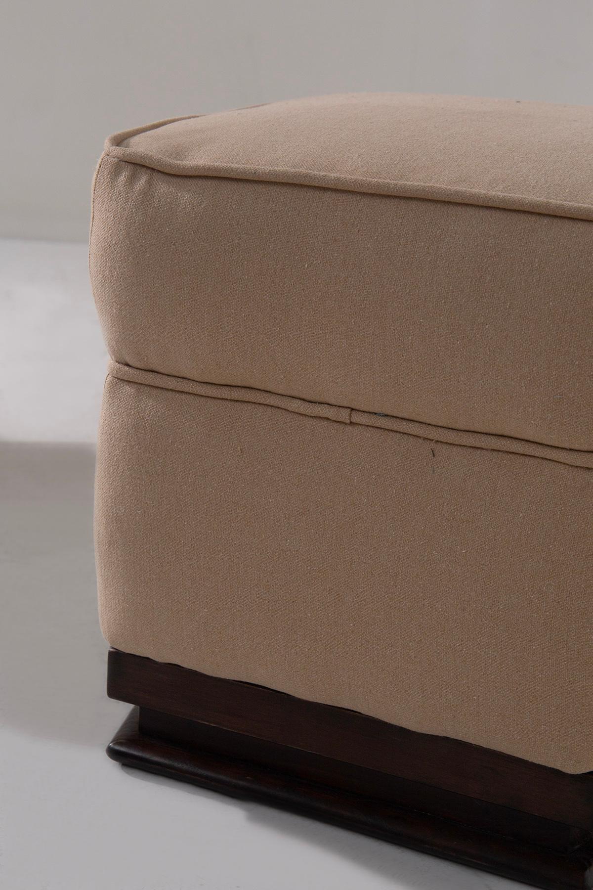 Mid-20th Century Rare paire de tabourets italiens Guglielmo Ulrich en coton en vente