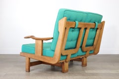 Rare Guillerme & Chambron Solid Oak Sofa, France 1960s