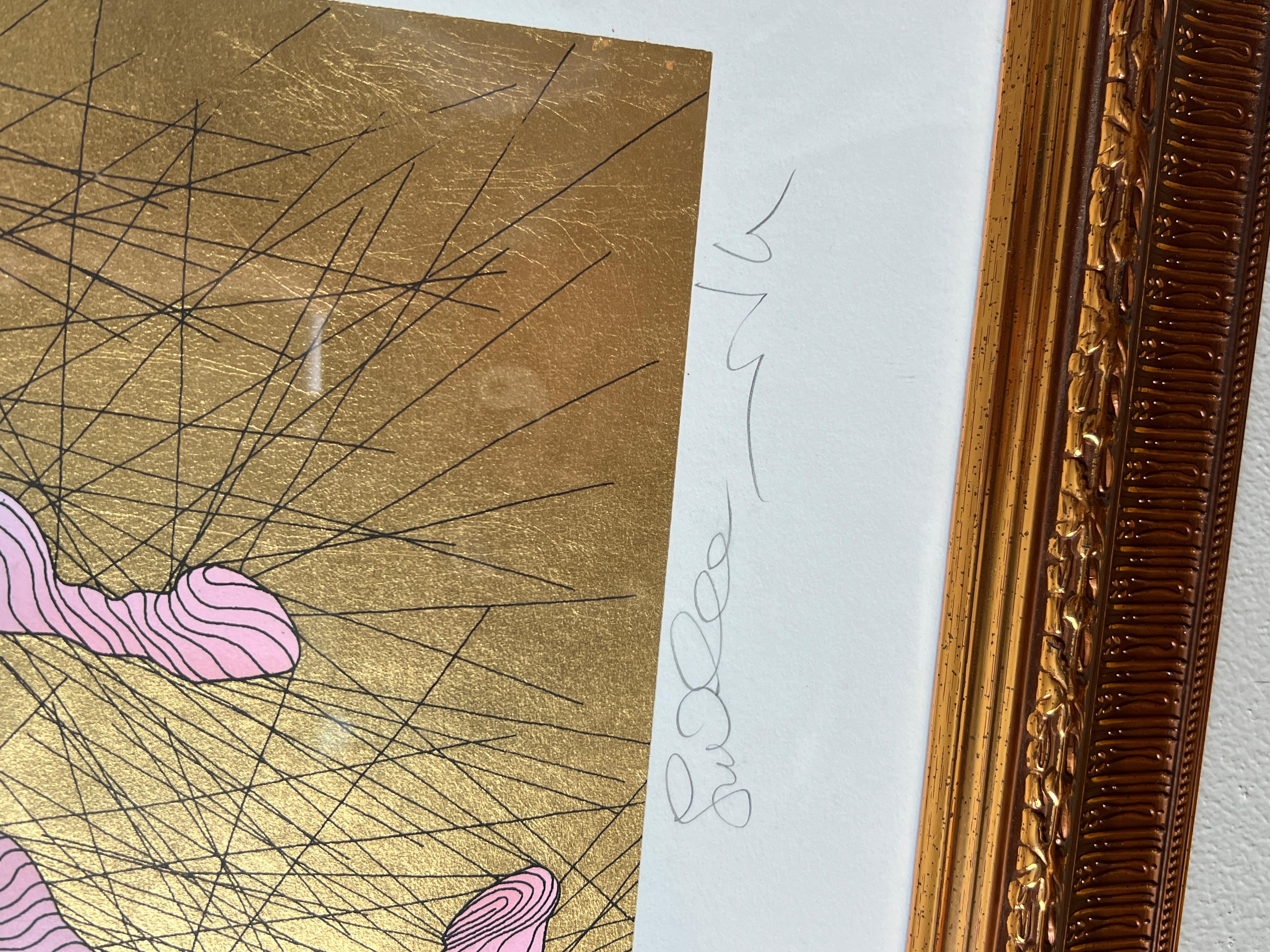 Rare Guillermo Azoulay “Robuste” Signed Art 72/100 Gold Leaf Art For Sale 7
