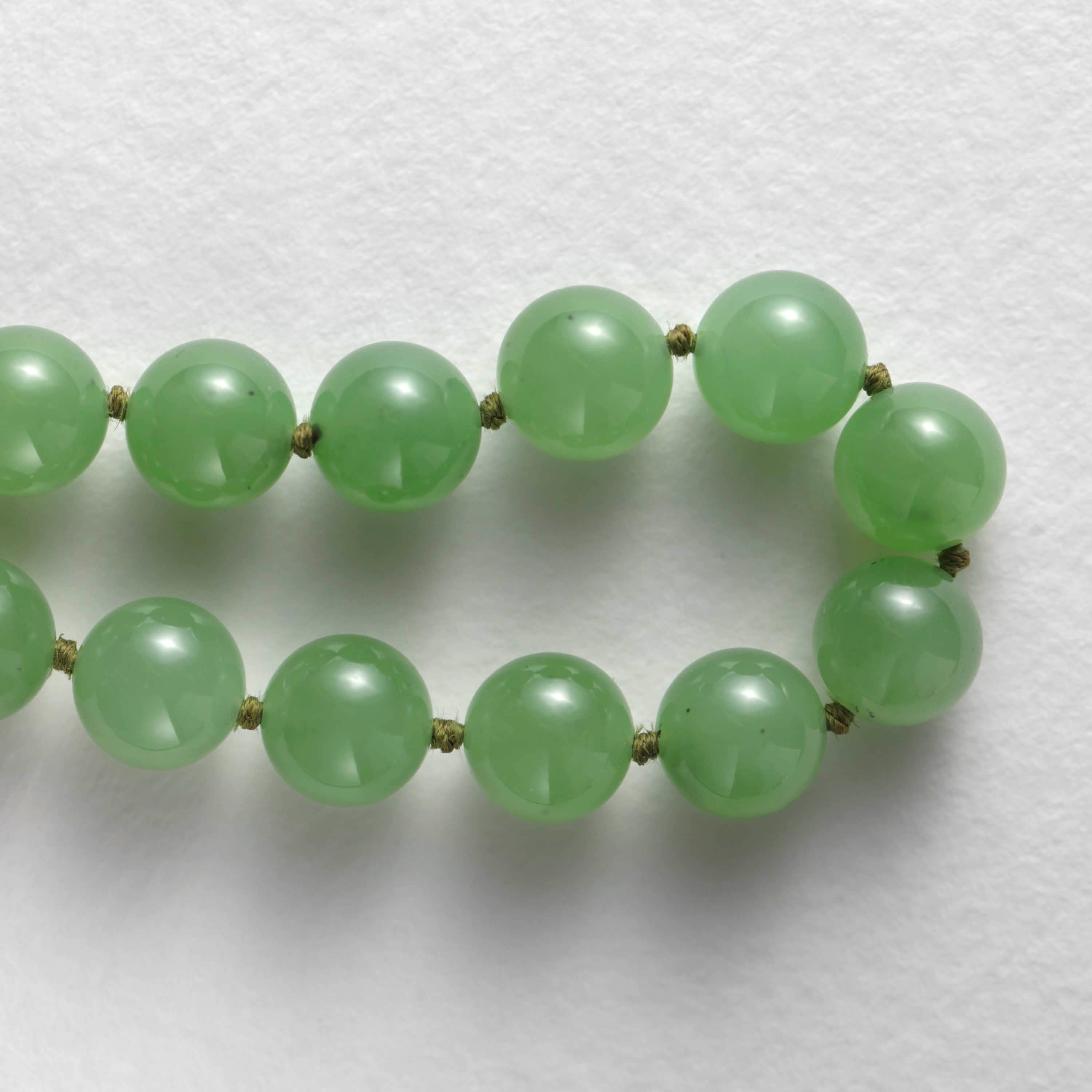 Women's or Men's Rare Gump's Jade Necklace, Impossibly Translucent Nephrite 16 ¾