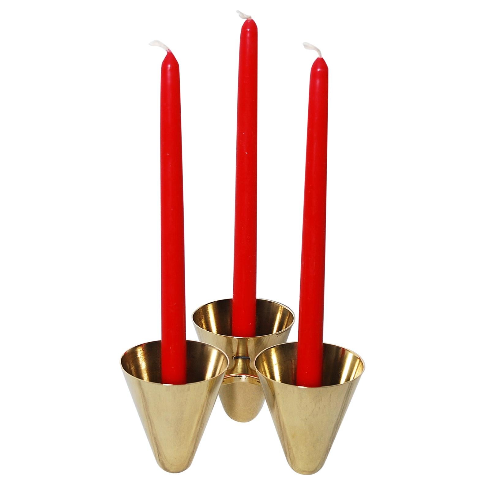 Rare Gunnar Ander Candleholder for Ystad Metall in Brass