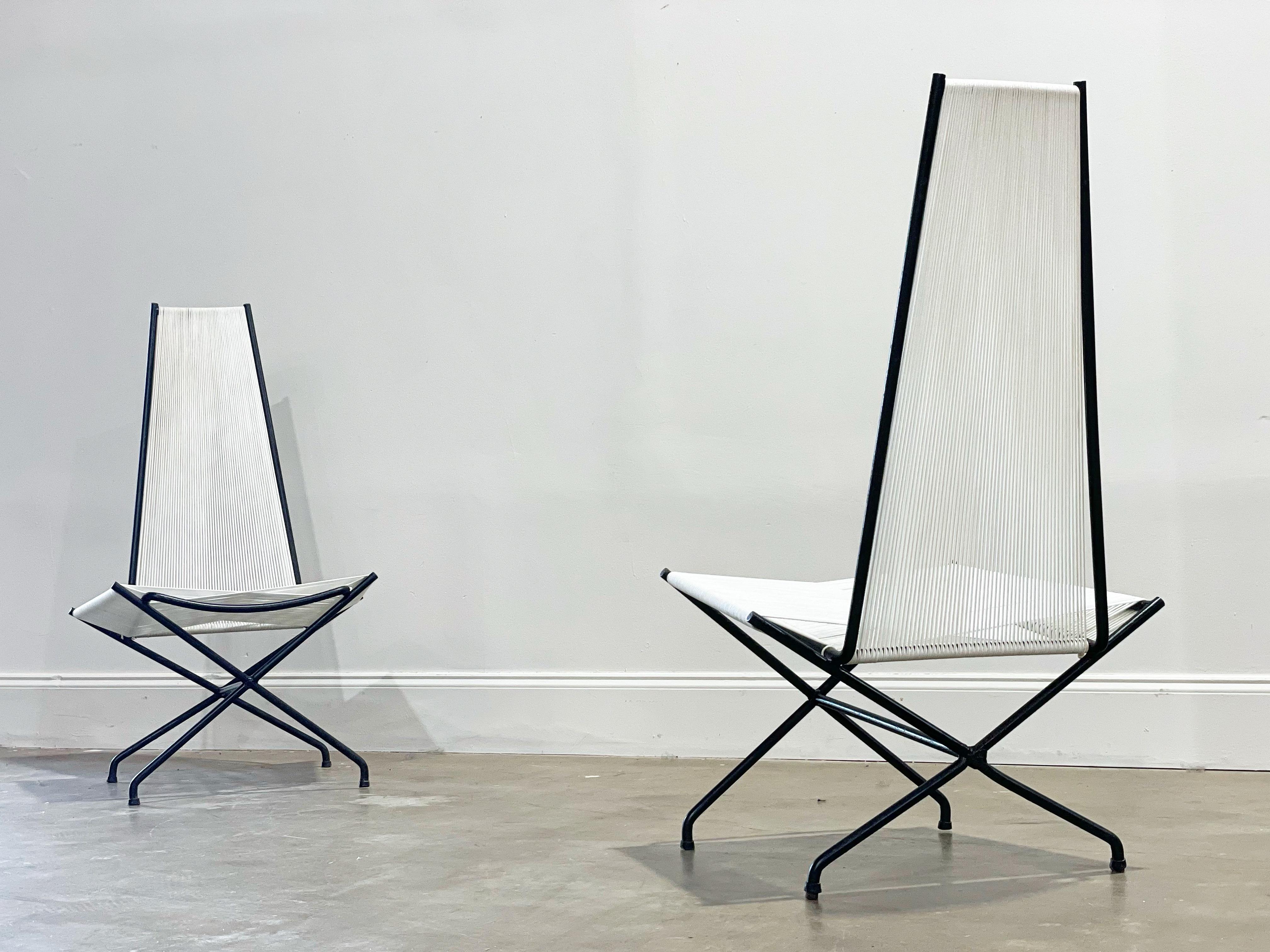 Seltene Gunnar Birkerts Modernistische schmiedeeiserne String-Loungesessel im Angebot 10