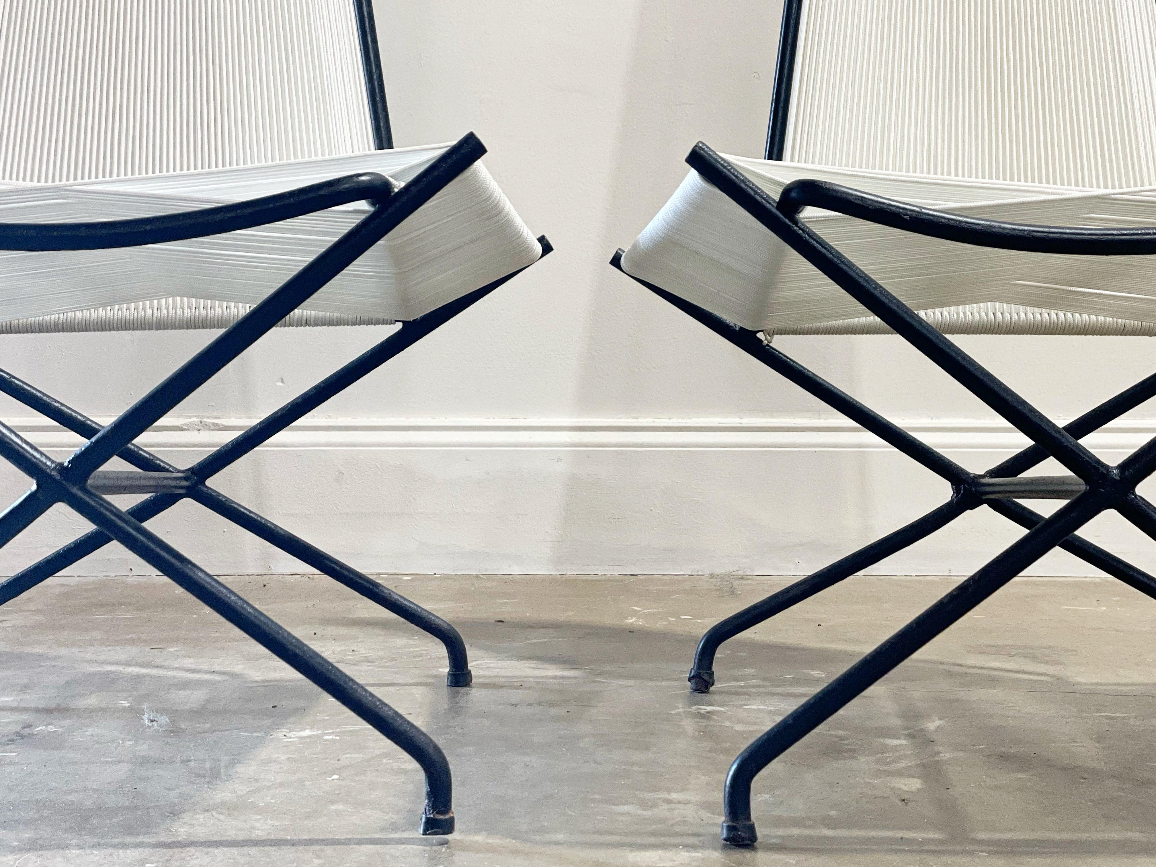 Seltene Gunnar Birkerts Modernistische schmiedeeiserne String-Loungesessel im Zustand „Gut“ im Angebot in Decatur, GA