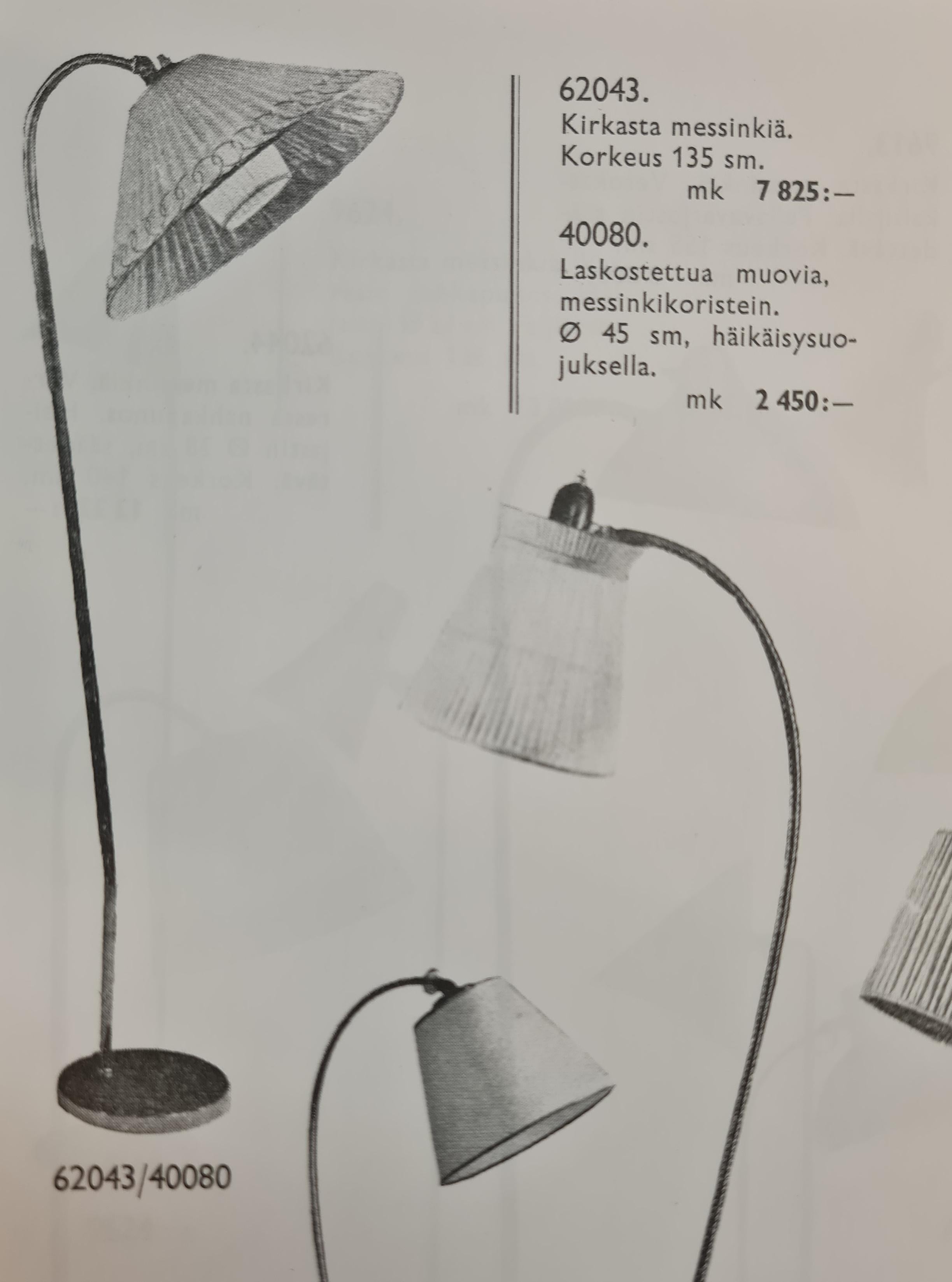 Rare Gunnel Nyman Floor Lamp Model No. 62043 by Idman, 1940 For Sale 5