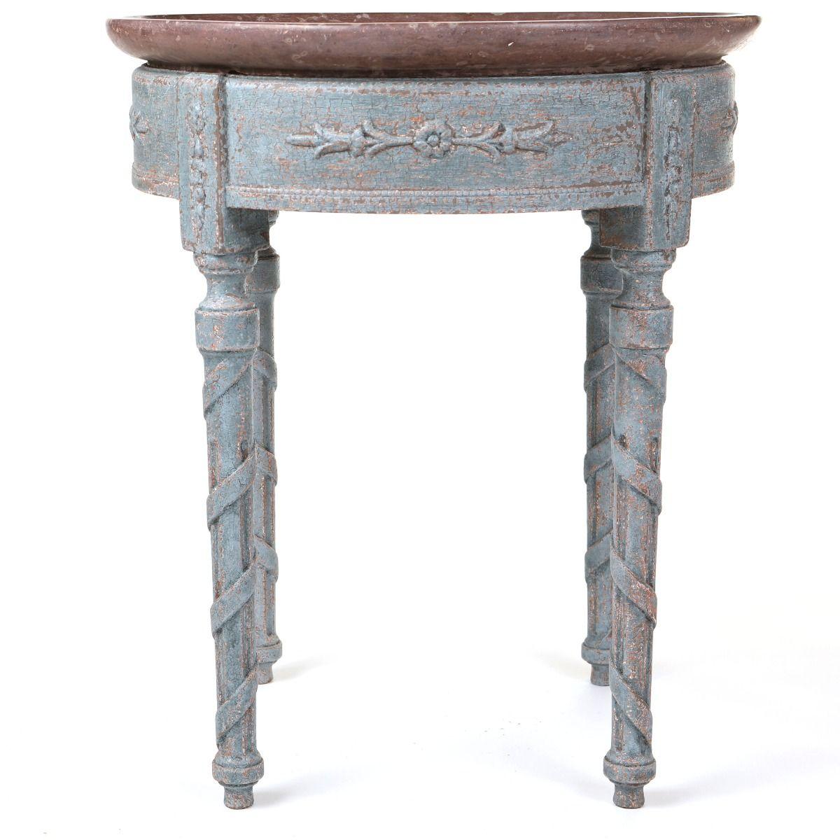 Rare Gustavian Tray Table with Öland Limestone Top For Sale 6
