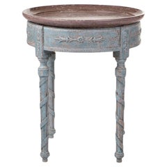 Rare Gustavian Tray Table with Öland Limestone Top