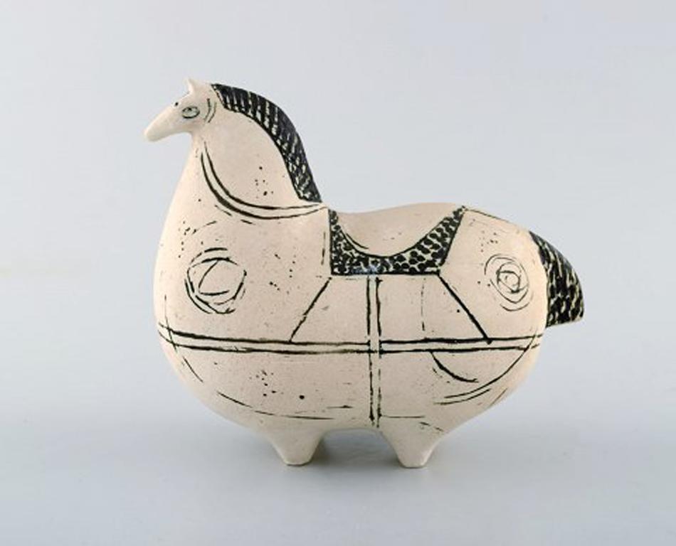 Scandinavian Modern Rare Gustavsberg Studio Hand, Horse by Stig Lindberg, Swedish Ceramist