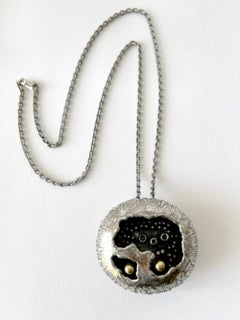 Rare Guy Vidal Pewter Canadian Modern Brutalist Cave Pod Unisex Necklace