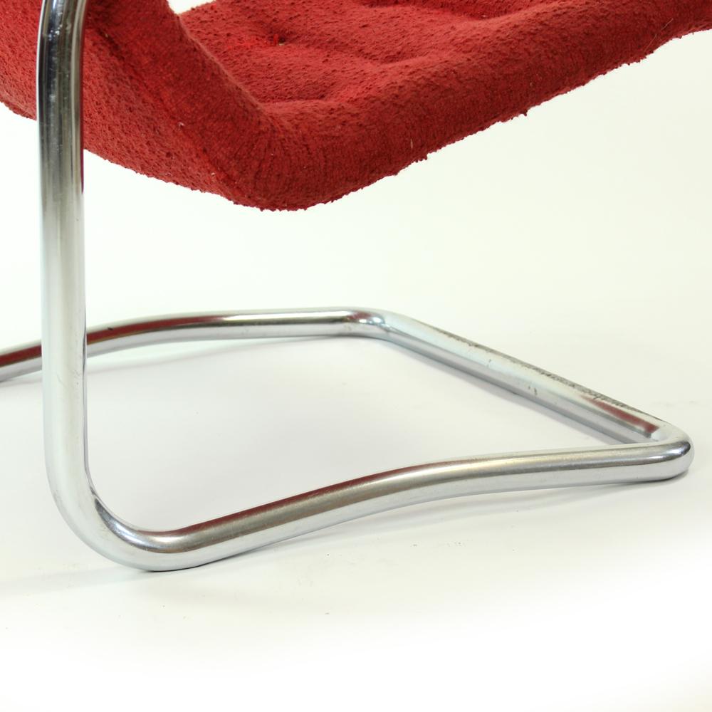 Rare H-91 Bended Chrome Pipe Armchair by Halabala, circa 1930 For Sale 4