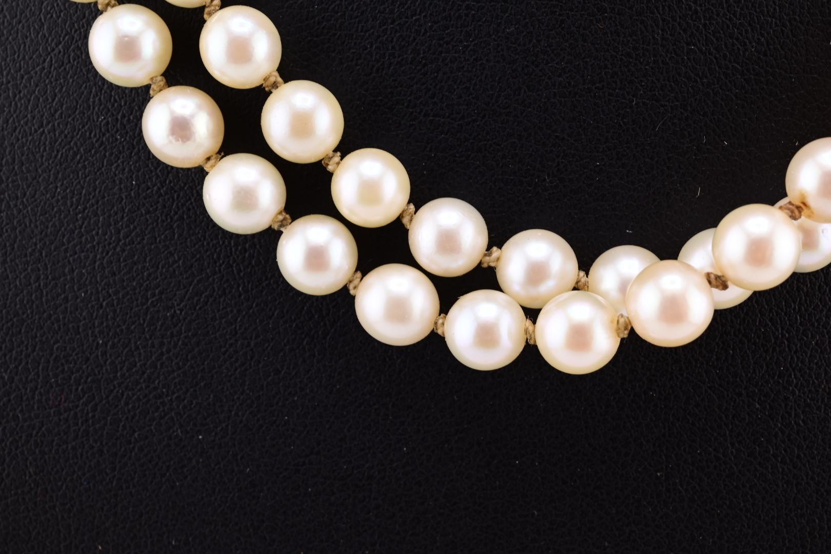 Round Cut Rare H Stern Pearl Necklace With GIA Report Akoya Pearls For Sale