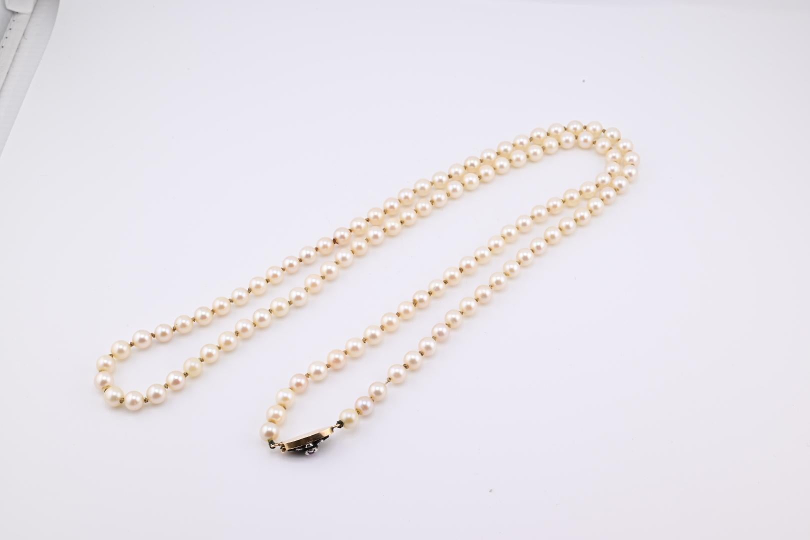Women's or Men's Rare H Stern Pearl Necklace With GIA Report Akoya Pearls For Sale