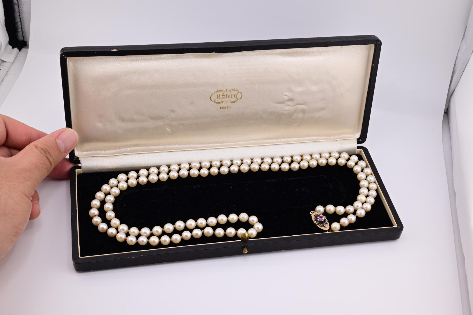 Rare H Stern Pearl Necklace With GIA Report Akoya Pearls For Sale 1