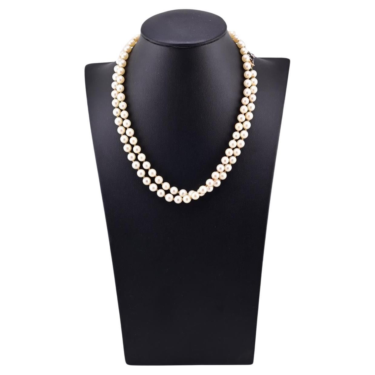 Rare H Stern Pearl Necklace With GIA Report Akoya Pearls For Sale