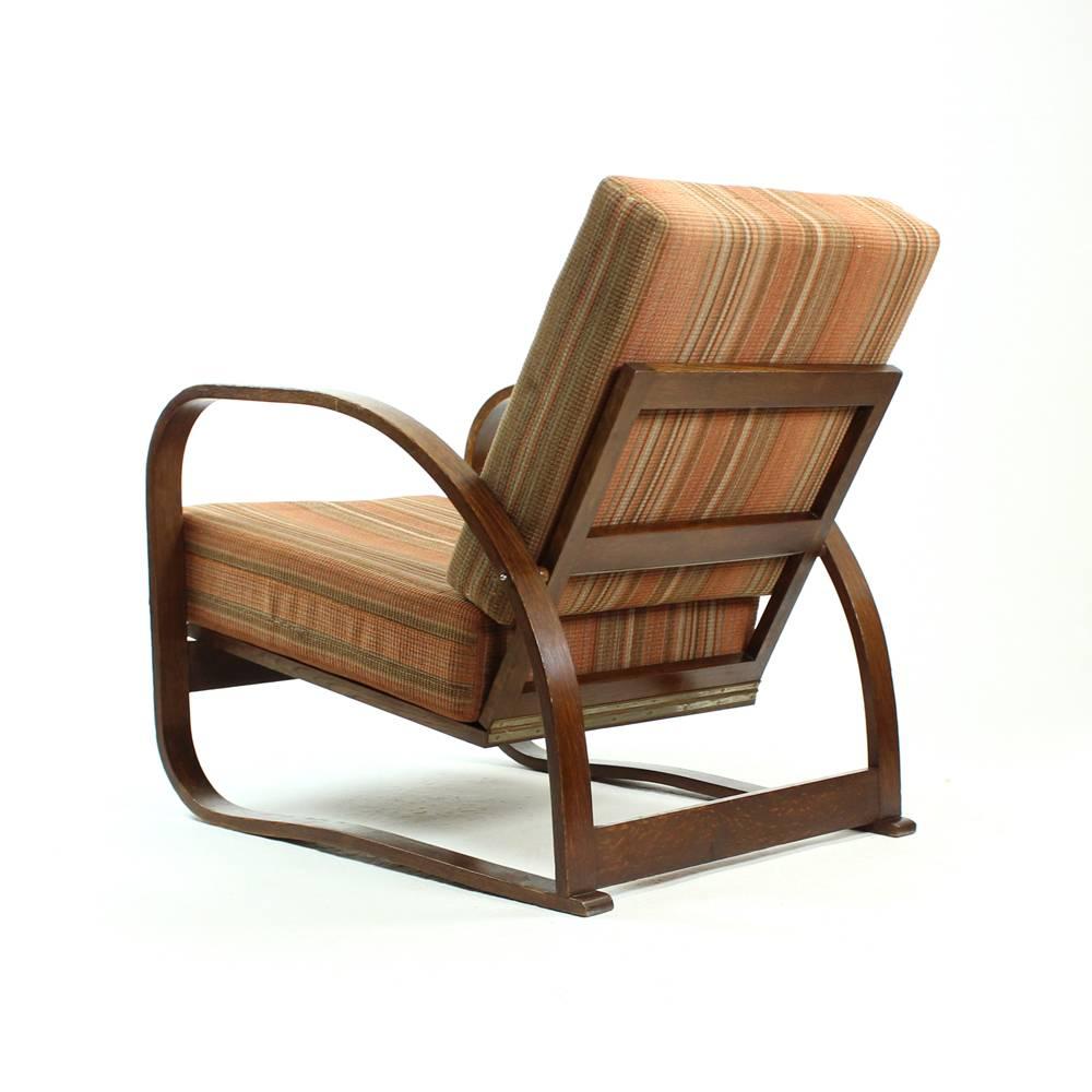 Upholstery Rare H70 Armchair by Jindrich Halabala, circa 1930 For Sale