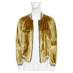 rare HAIDER ACKERMANN 2015 RUnway gold crushed velvet Teddy bomber jacket S