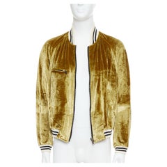 raro Haider Ackermann 2015 RUnway oro velluto schiacciato Teddy bomber S
