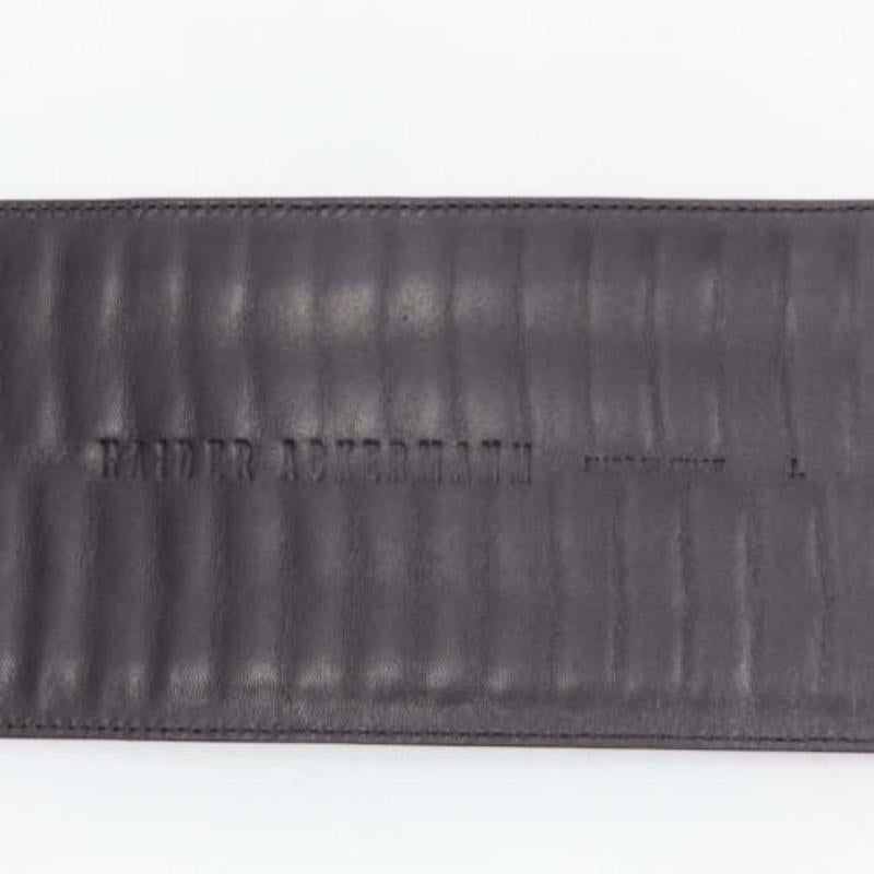 rare HAIDER ACKERMANN black leather woven wide buckle oversized belt L For Sale 3