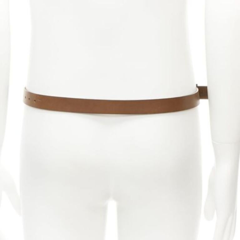 Men's rare HAIDER ACKERMANN Runway brown leather bronze jaguar buckle belt S For Sale