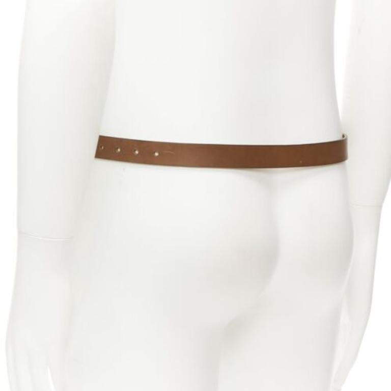 rare HAIDER ACKERMANN Runway brown leather bronze jaguar buckle belt S For Sale 1