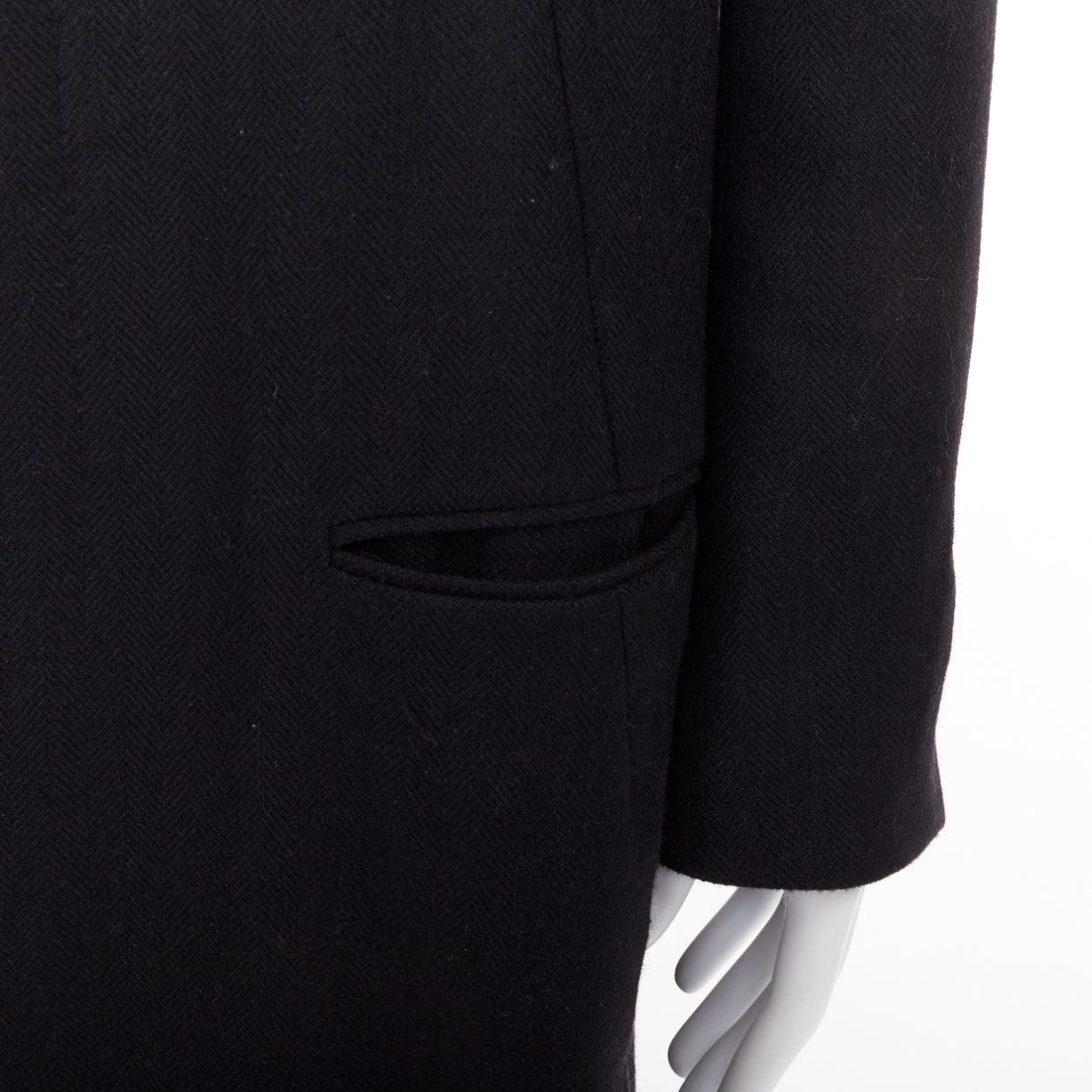 raro Haider Ackermann Runway in lana monopetto con revers a tacca, cappotto lungo M. 2