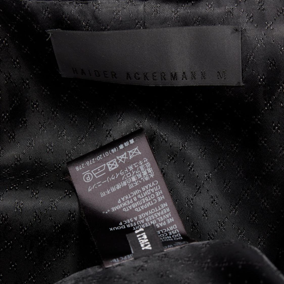 raro Haider Ackermann Runway in lana monopetto con revers a tacca, cappotto lungo M. 3