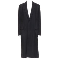 raro Haider Ackermann Runway in lana monopetto con revers a tacca, cappotto lungo M.