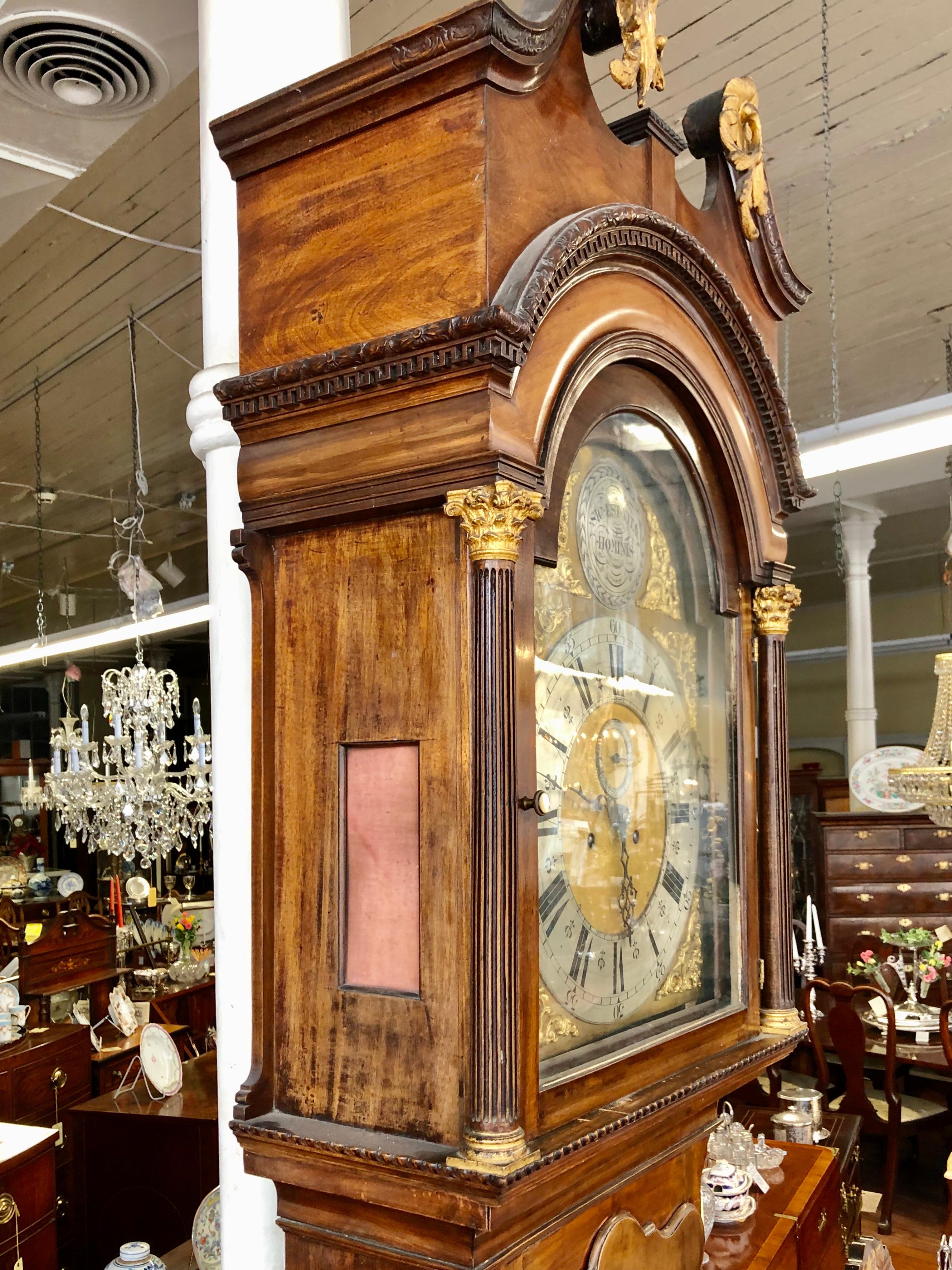Rare Haig & Chippendale Geo. III 8-day, Hour Strike Longcase Grandfather Clock For Sale 1