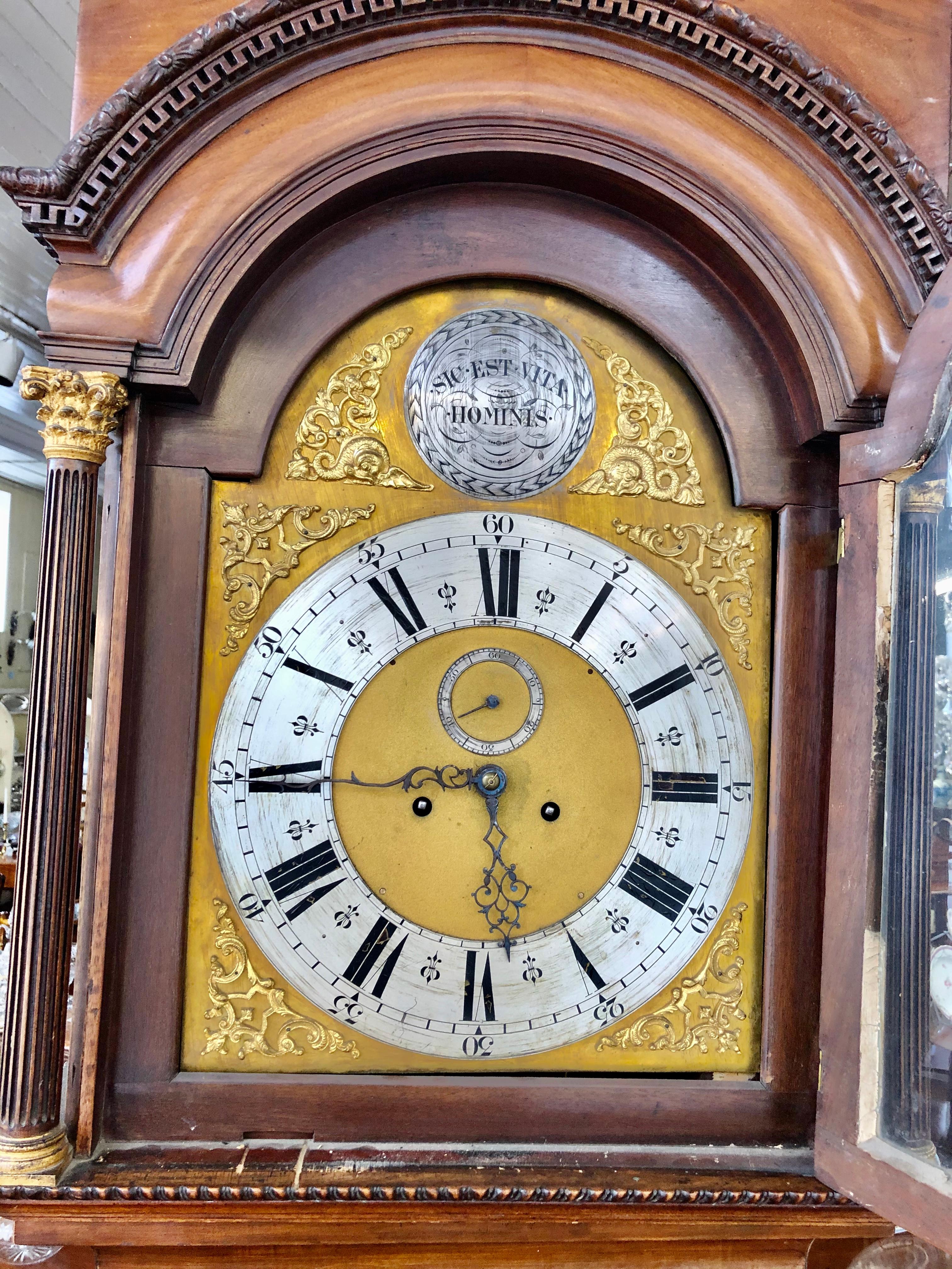 George III Rare Haig & Chippendale Geo. III 8-day, Hour Strike Longcase Grandfather Clock For Sale