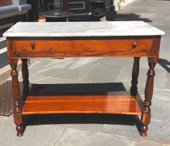 Rare Haitian Marble-Top French Bakers Table, 19th Century