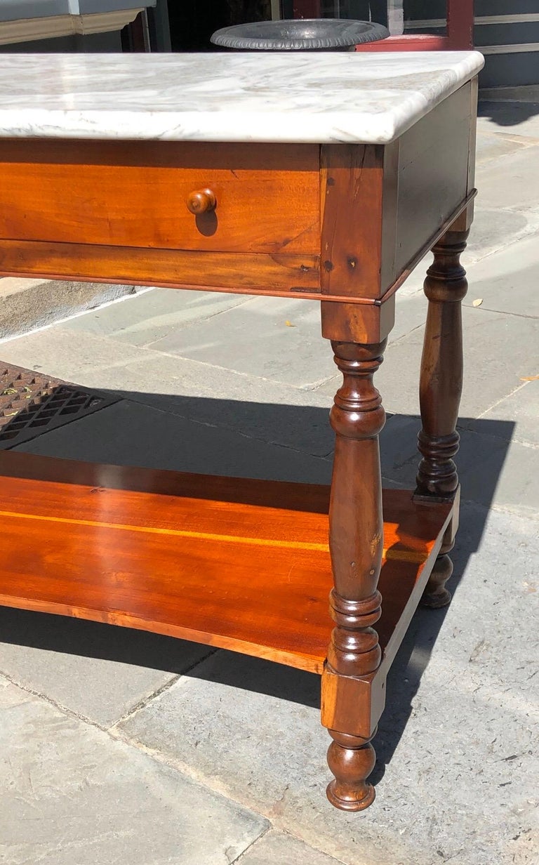 Rare Haitian MarbleTop French Bakers Table, 19th Century at 1stDibs