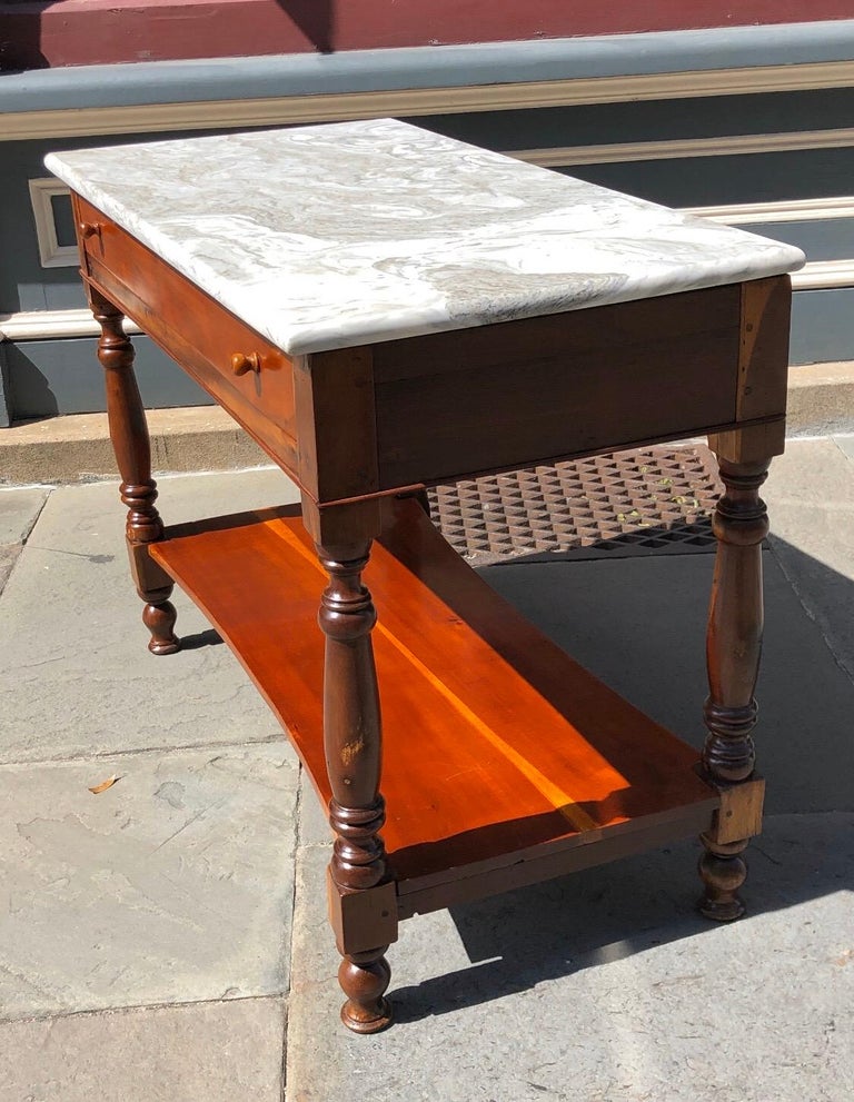 Rare Haitian MarbleTop French Bakers Table, 19th Century at 1stDibs