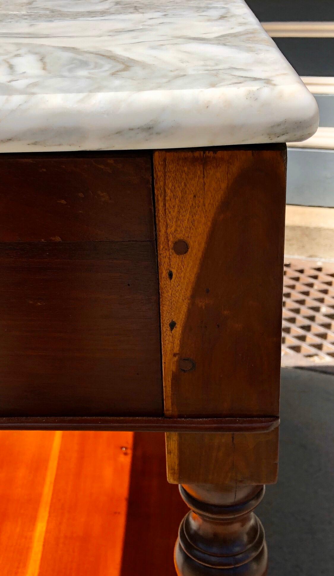 Rare Haitian Marble-Top French Bakers Table, 19th Century 1