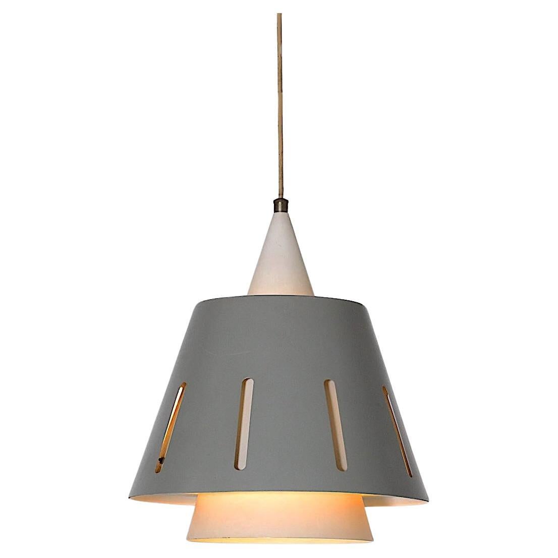 Rare Hala Zeist 'Sun Series' Gray Ceiling Lamp by H. Busquet - 1950s For Sale