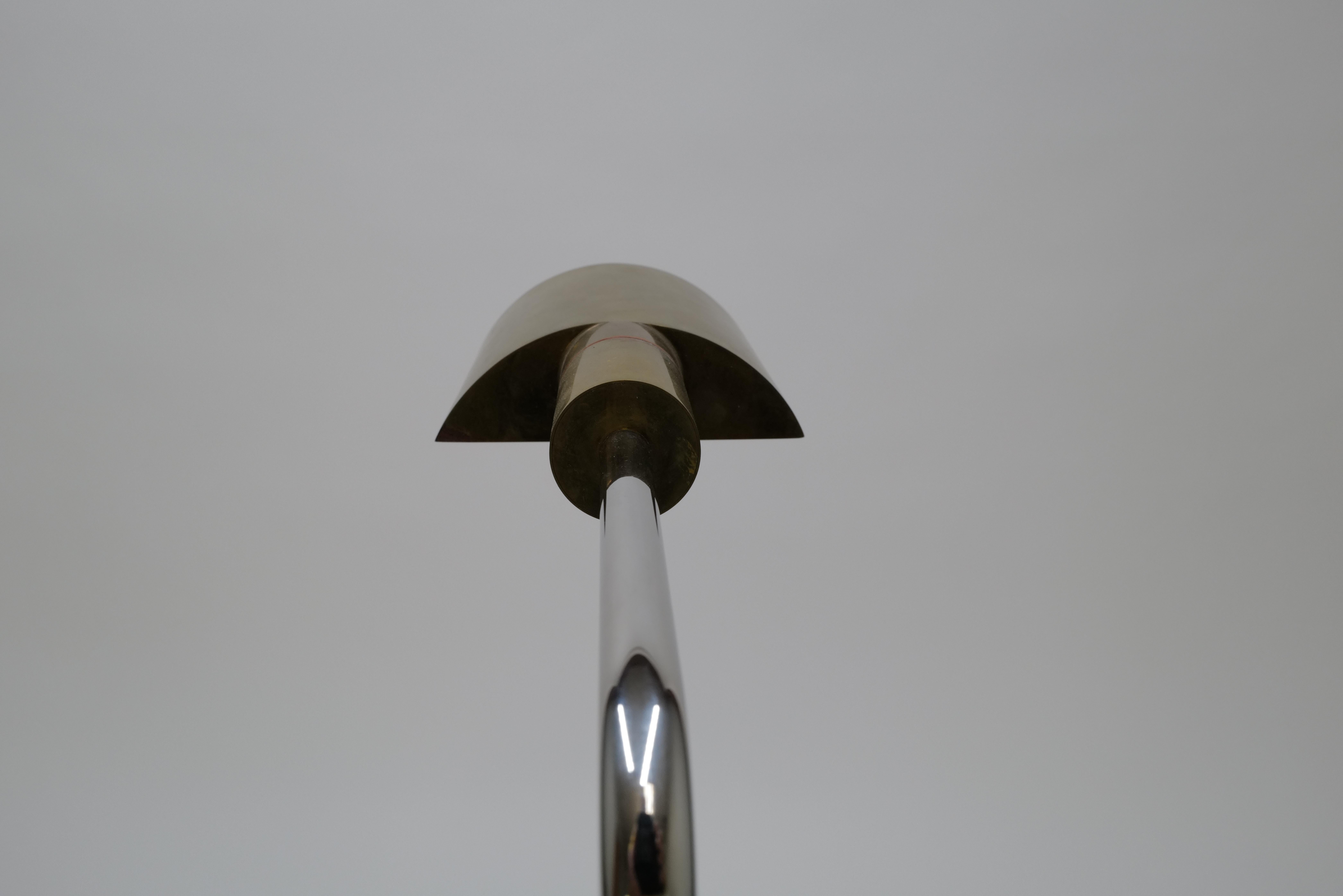 Rare Half Moon Brass Floor Lamp by Cedric Hartman For Sale 4