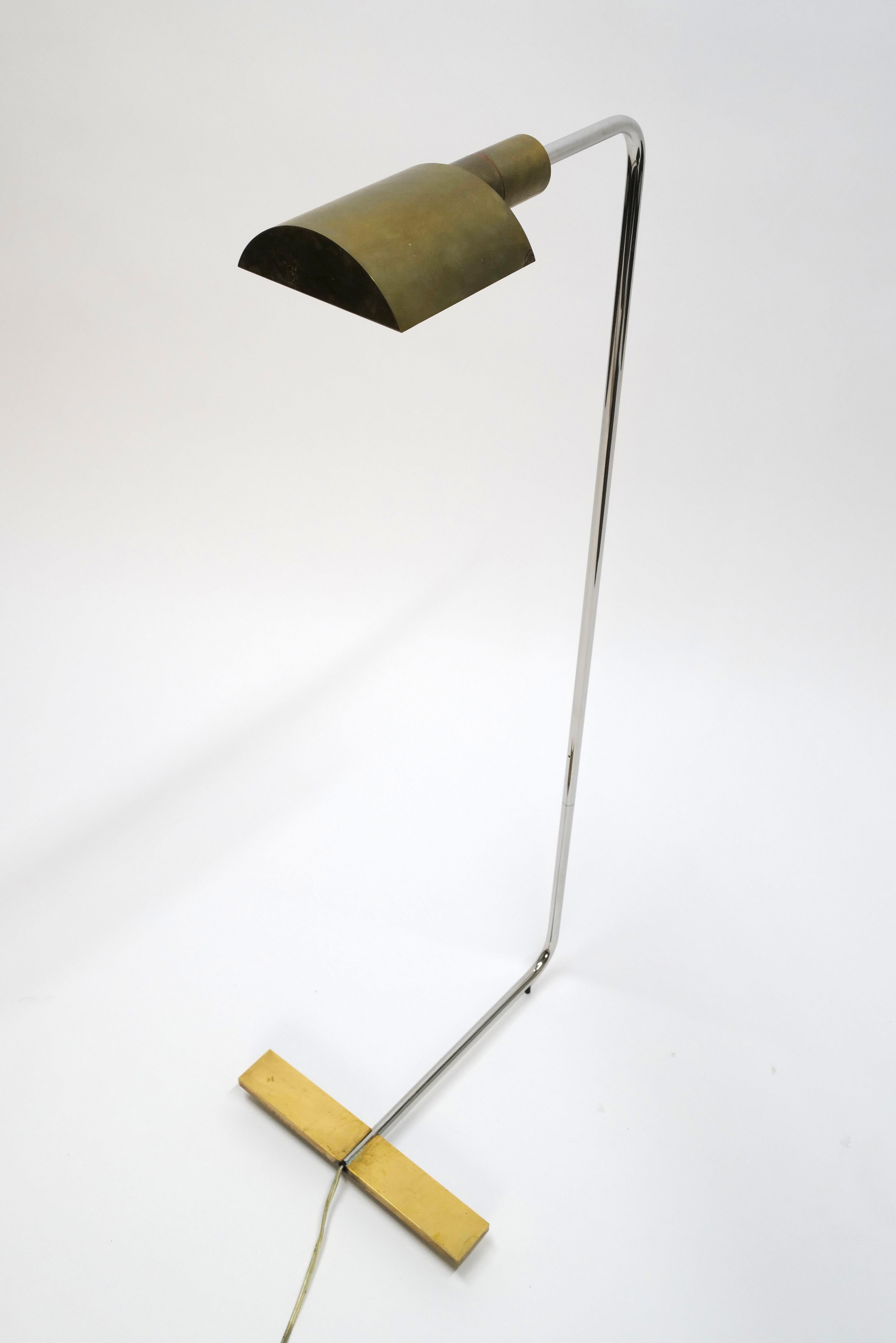 Rare Half Moon Brass Floor Lamp by Cedric Hartman For Sale 8
