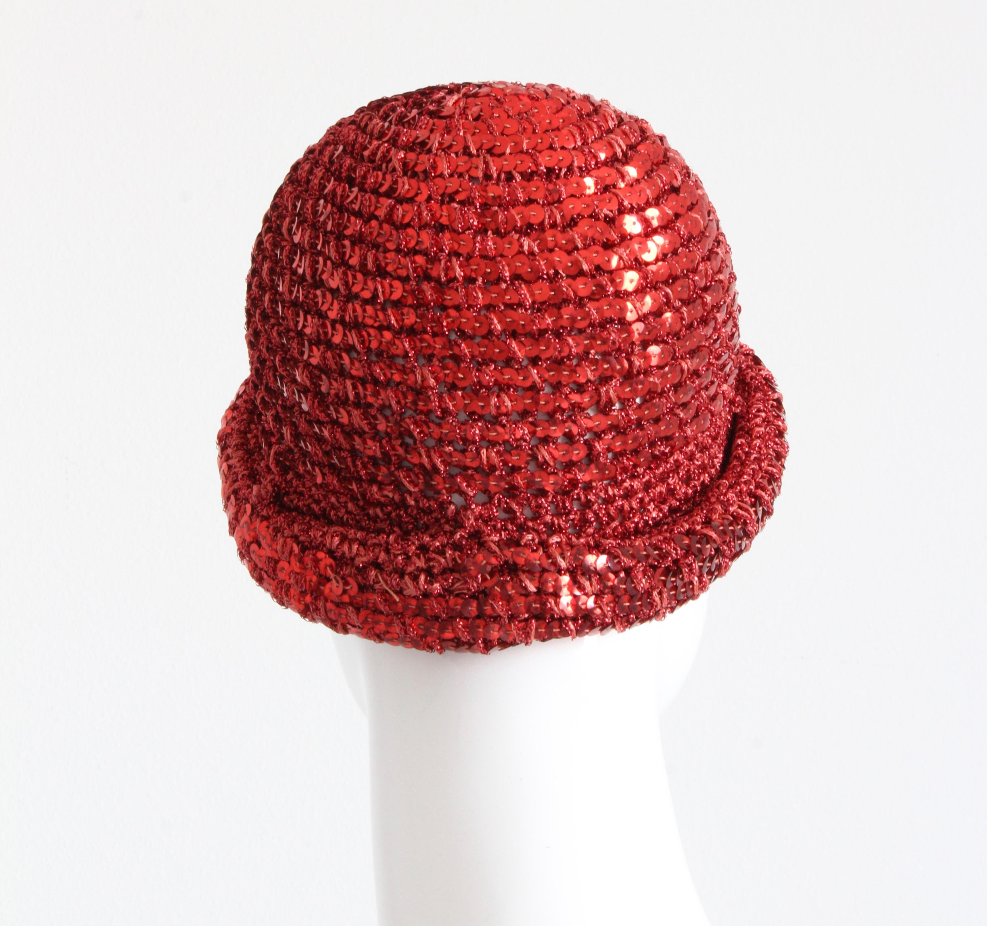 red sequin beanie